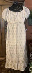 NWT Lapogee Anthropologie Maxi Boho Off/On Shoulder Dress Ivory Gold L