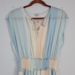 Rails Ashlyn Sunset Gradient Linen Blend Dress size S Blue Peach Boho Hippie