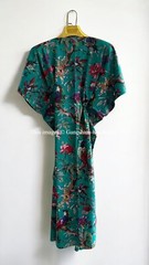 Indian Vintage 100% Cotton Long Beach Maxi Kaftan Dress One Size Caftan Kimono