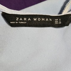 Zara Blue Skater Off-Shoulder Ruffle Dress Womens Size Small