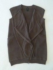 Zero+Maria Cornejo Brown Asym Zip Cocoon Sweater Dress or Cardigan Coat M L $650