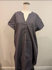 Jake*s Sz L/40 Minimalist Slate Gray V-Neck Shift Dress w/ Pockets