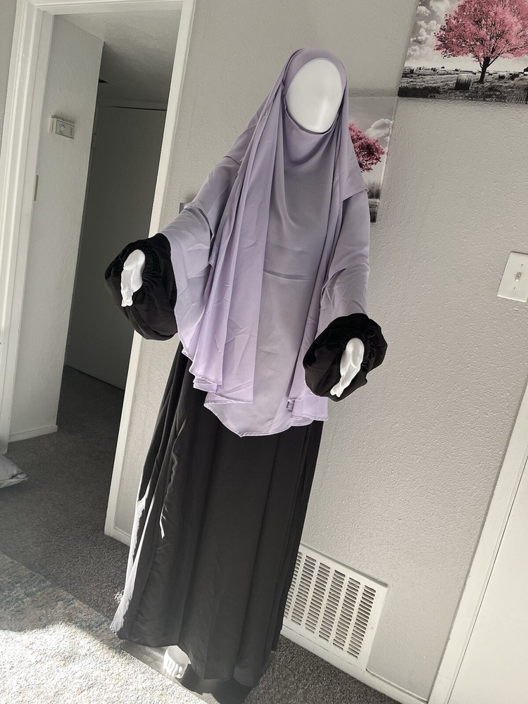 Long Three Layers Khimar With Arabian Dress🥰abaya,Hijab,Khimar,Niqab,نقاب,جلباب