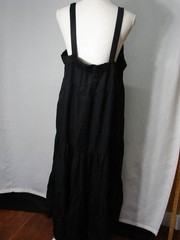New The Drop Britt Tiered Black Ankle Maxi Tent Dress Sundress XL Boho Hippie