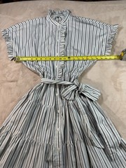 Lauren Ralph Lauren Black Label Striped Cotton Broadcloth Shirt dress SZ 6 EUC