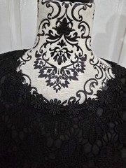 Junior&rsquo;s Casting LA Black Lace Sheer Mesh Waist Panel Sheath Dress Size Medium