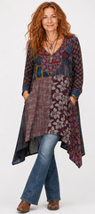 NWT Sacred Threads S/M 8 10 12Boho Patchwork Boho Goddess Asymmetrical Hem Dress
