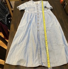Vintage Warner Brothers Looney Tunes Denim Maxi Dress Sylvester & Tweety 4