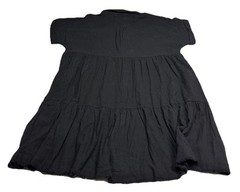 Brass & Roe by cts Black Linen Blend Tiered Midi Dress Sz XXL New