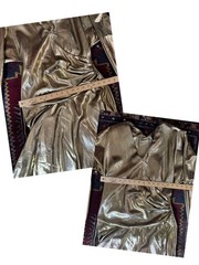 1980s Liquid Gold Lamé Metallic Dress Jackie Bernard for Eklektic Norman-Marcus