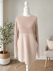 Lululemon Women’s Knit Sweater Dress XS Blush Pink Long Sleeve Side Pockets Soft