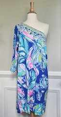 LILLY PULITZER SIZE LARGE PETRA ONE SHOULDER DRESS *CASA DEL SOL* RARE