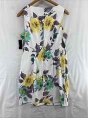 Women&rsquo;s ALYX White/ Deep Purple /Yellow /Green Floral dress Size 16