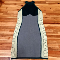 Adidas Women IVY Park Halter Knit Dress Green Grey Size S
