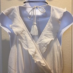 Boho Style White Maxi Dress, Festival Season, Size Medium