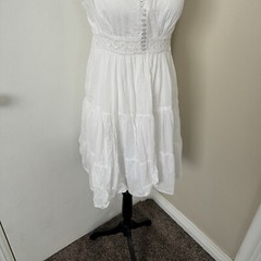 White Linen Women’s Dress Size Small from Israel
