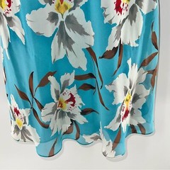 ABS Allen Schwartz Strapless Mini Blue w/White, Green, Red Floral Print Dress-4