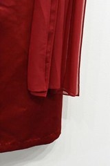 David&rsquo;s Bridal Womens Red Strapless Pleated Chiffon Bodice Satin A Line Dress 8