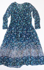 Free People See It Through Maxi Dress L Twilight Combo Floral Boho Sheer