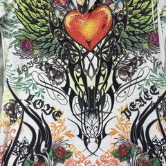 Sara Mode Dress Medium Tattoo Hooded Y2K 90&Prime;s Hearts Rhinestone Rose USA artist