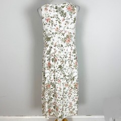Frye Boho Floral Midi Tank Dress Button Front Gauzy Flowy Size Large Women&rsquo;s