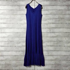 Pleats Please Issey Miyake Cardigan & Long Dress Set Blue