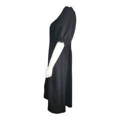 Studio B Bobeau Dress Womens Size Large Black Swiss Dot Boho Smocked Minimalist