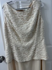 Cassandra Stone Women&rsquo;s Maxi Dress Ivory Beaded, Lace Formal Size 18W