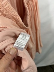 Mable Peach Puff Sleeve Cut Out Mini Dress S Coquette Soft Girl Romantic Cottage