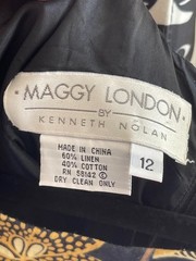 Maggy London by Kenneth Nolan Size 12 Linen & Cotton Blend Sleeveless Dress