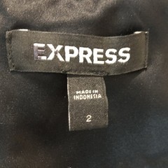 EXPRESS Size 2 Hammered Satin Strapless Sheath Cut Out Back Little Black Dress