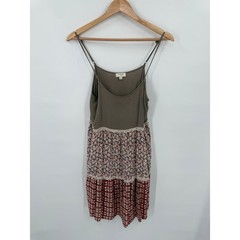 Umgee Dress Womens M Flowy Boho Festival Hippie Tiered Floral Romantic Geometric