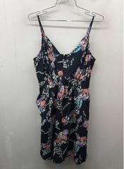 Yumi Kim Women&rsquo;s Navy Floral Leopard Print Wrap Front Mini Dress Size M