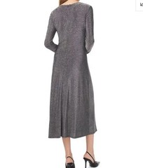 1. State Women’s Dress Midi Rich Black Sugarcoated Round Neck Size Small New!