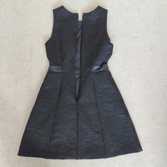 Halston Heritage Black Fit & Flare Evening Cocktail Mini Dress Cut Out US 2 UK 6
