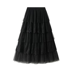 Women&rsquo;s High Waisted Slimming Sand Cake Skirt, Half Skirt, High-End Feeling Gauz
