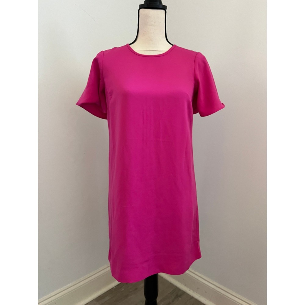 Ann Taylor Pink Short Sleeve Shift Dress size 0P Business Casual Office Preppy