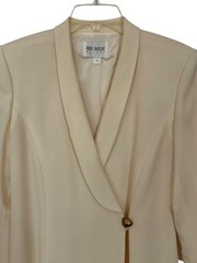 Hugo Buscati Collection Women’s Ivory Wool Lined Coat Dress Button Front Size 8.