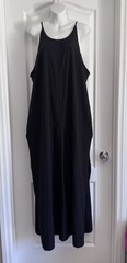 Athleta Hayes Pleated Cami Strap Maxi Dress Black 1X Pockets