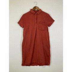 GAP Lyocell Shirt Dress Womens Small Rust Orange Short Sleeve Collared Mini