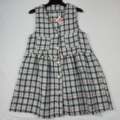 Pol Mini Dress Womens Small Multi Plaid Pleated V Neck Sleeveless Button Front
