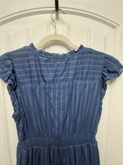 Indigo Rose Mini Dress Large Blue Cap Sleeve Romantic Spring Feminine (32-12)
