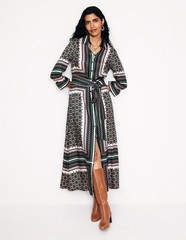 BNWT Boden Scarf Print Maxi Shirt Dress Sz 6 Long Eden Geo Mosaic *Sample