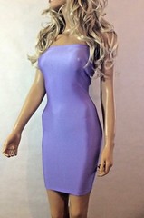 Mini Dress LILAC Purple Boob Tube Stretch Strapless Bodycon Party Club Sexy Z37