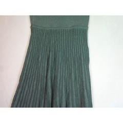 Soft Surroundings Green Silver Metallic Pleats Shimmer Midi Dress Size PS NWT