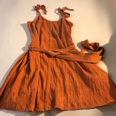Billabong Rust Mini Dress S Tie Shoulder V Neck Boho Casual Beach