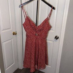 Ditsy Floral Twist Front Cut Out Mini Sundress Tie Back Boho SHEIN Med Festival