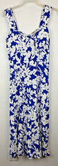 Loft Dress Womens 6 Forget Me Not Ponte Seamed Flare Midi Blue White New Beach