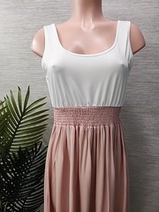 NWT Cupshe Dress Women Size Medium White Pink Maxi Dress