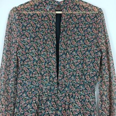 TOP SHOP ladies Dress UK 10 midi floral summer lined lightweight long sleeve